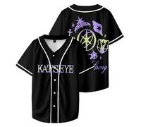 Katseye Jersey Soft is Strong Katseye Touch Baseball Jacket Tee Unisex Fashion Short Sleeve Button Down Shirts (7,M)