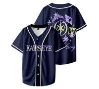 Katseye Jersey Soft is Strong Katseye Touch Baseball Jacket Tee Unisex Fashion Short Sleeve Button Down Shirts (6,M)