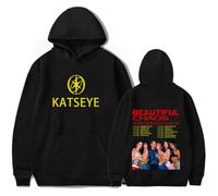 Katseye Merch 2025 The Beautiful Chaos Tour Hooded Drawstring Pocket Sweatshirt Men/women Fashion Pullover (1,3XL)