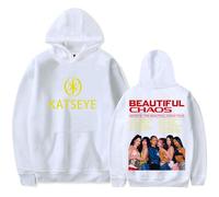 Katseye Merch 2025 The Beautiful Chaos Tour Hooded Drawstring Pocket Sweatshirt Men/women Fashion Pullover (2,S)