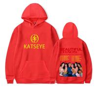 Katseye Merch 2025 The Beautiful Chaos Tour Hooded Drawstring Pocket Sweatshirt Men/women Fashion Pullover (6,XXL)