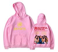 Katseye Merch 2025 The Beautiful Chaos Tour Hooded Drawstring Pocket Sweatshirt Men/women Fashion Pullover (5,4XL)
