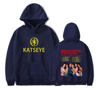 Katseye Merch 2025 The Beautiful Chaos Tour Hooded Drawstring Pocket Sweatshirt Men/women Fashion Pullover (4,XXS)