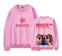Katseye The Beautiful Chaos Tour Hooded Crewneck Long Sleeve Sweatshirt Men/women Concert Pullover (5,3XL)
