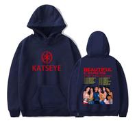 Katseye The Beautiful Chaos Tour Hooded Drawstring Pocket Sweatshirt Men/women Concert Pullover (4,3XL)