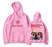 Katseye The Beautiful Chaos Tour Hooded Drawstring Pocket Sweatshirt Men/women Concert Pullover (5,XXS)
