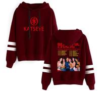 Katseye The Beautiful Chaos Tour Hooded Drawstring Pocketless Sweatshirt Men/women Concert Pullover (4,XL)