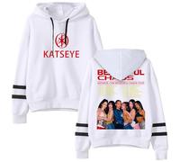 Katseye The Beautiful Chaos Tour Hooded Drawstring Pocketless Sweatshirt Men/women Concert Pullover (2,XXS)