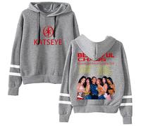 Katseye The Beautiful Chaos Tour Hooded Drawstring Pocketless Sweatshirt Men/women Concert Pullover (3,S)