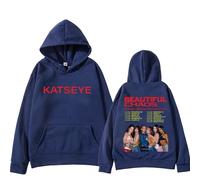 KATSEYE THE BEAUTIFUL CHAOS TOUR Hoodie Fashion Vintage Pullovers Men Women's Hip-hop Clothing Unisex Streetwear-Navy||x_s