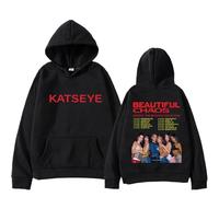 KATSEYE THE BEAUTIFUL CHAOS TOUR Hoodie Fashion Vintage Pullovers Men Women's Hip-hop Clothing Unisex Streetwear-Black||s