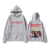 KATSEYE THE BEAUTIFUL CHAOS TOUR Hoodie Fashion Vintage Pullovers Men Women's Hip-hop Clothing Unisex Streetwear-Grey||s
