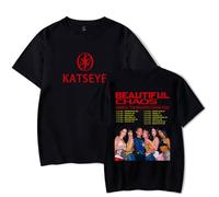 Katseye The Beautiful Chaos Tour Tee Crewneck Short Sleeve Tshirt Men/Women Concert Tops (1,S)