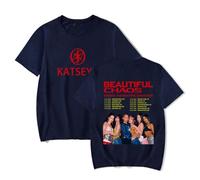 Katseye The Beautiful Chaos Tour Tee Crewneck Short Sleeve Tshirt Men/Women Concert Tops (4,L)