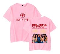 Katseye The Beautiful Chaos Tour Tee Crewneck Short Sleeve Tshirt Men/Women Concert Tops (5,3XL)