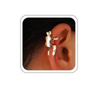 Katshdan Climbing Ear Cuff Earrings, Gold Climber Man Non Pierced Ear Clip Earrings, Minimalist Human Shape, Cuff Wrap Earring, Statement Cartilage Earring, One Size, Zinc, No Gemstone