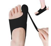 Katslyn 1 Pair Bunion Corrector Big Toe Straightener Toe Straighteners for Bent Toes Unisex Ultra-Thin Adjustable Velcro Design Pain Relief During the Day and Night (Size M/Black/Left + Right Foot)