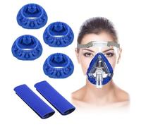 Katslyn 4PCS Mask Liners and 2PCS Strap Covers,Mask Cushion Covers Compatible with Cp_ap,Reusable Mask Liners for Most Full Face Mask,Soft, Elastic,Washable,Reducing Indentation Marks (Blue)