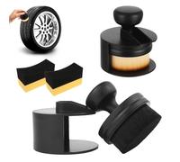 Katslyn 4PCS Tyre Dressing Applicators,High-Density Tyre Shine Applicator,Portable,Reusable Auto Sponges,Car Cleaning Brush for Cleaning Car Details Tires,Interior,Ventilation Vents,Dashboard,Seats