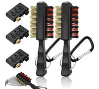 Katslyn 5 PCS Golf Club Brush, Durable 2 in 1 Golf Club Cleaner Brush Dual Sided, Metal and Nylon Bristle, 3 in 1 Portable Golf Slot Cleaning Brush, for Irons Balls, Shoes Spike, Easy Hanging on Bag