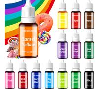 KATSPRO Food Coloring Set - 14 Vibrant Food Grade Liquid Color Dye, Tasteless Food Coloring for Cake Decorating, Baking, Icing, Cookie, Fondant, Easter Egg and DIY Crafts kit - 0.25 Fl. oz