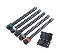 KATSU 1/2 Inch Drive Torque Limiting Extension Bars 8 Inch/200mm 5 PCs 110-150 ft.-lb.Torque, Chrome Moly Steel, for Safely Locking Lug Nuts, Impact Torque Limiter Set 420371