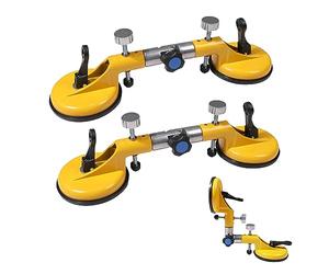 KATSU 2 Pack Stone Seam Setter Suction Cup 90° - 270° Adjustable Heavy Duty Double Suction Pads 2 x 130mm, Aluminum Tile Suction Cup Lifter for Joining Leveling and Aligning Tiles