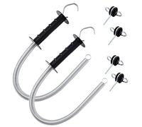 KATSU 2PCs Electric Fence Spring Gate Kit with Spring Tension and Double Hook Gate Handle Insulators for Field Guardian Fencing Pasture Gates 667313
