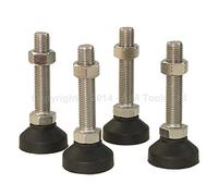 KATSU 4 Pack Adjustable Leveling Feet M20 x 100mm Thread Stainless Steel Screw-in Furniture Bed Cabinet Machine Leveling Legs Levelers with 60mm Round Nylon Base