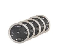 KATSU 5 Pieces Diamond Cutting Disc 115mm Super Thin X Mesh Turbo Rim Segment Saw Blade Cutting Wheel for Porcelain, Granite, Marble, Tiles and Ceramics 141277