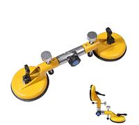 KATSU Adjustable Stone Seam Setter Suction Cup, Heavy Duty Double Suction Pads 2x130mm, 110kg Load Capacity, Aluminum Tile Suction Cup Lifter for Joining Leveling and Aligning Tiles