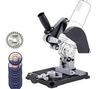 KATSU Angle Grinder Clamp Stand with 10 Cutting Discs for Wood and Steel, Heavy Duty Cast Base 115/125mm