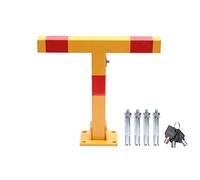KATSU Car Parking Space Lock, High Visibility Yellow and Red T Shape Lockable Fold Down Car Parking Barrier Bollard, Private Car Park Driveway Guard Saver Blocker 161871