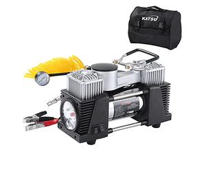 KATSU Car Tyre Inflator 2 Cylinder 150 PSI 12V 32Amp with LED Light Large Volume Professional Portable Air Compressor Tire Pump for Auto Car Van Trucks Inflatables 451714