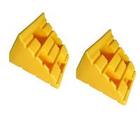 KATSU Car Wheel Chocks, 2 PCs Quality Portable High Visibility Yellow Caravan Motorhome Tyre Saver Stoppers Wheel Chock Block for Camper, Trailer, RV, Truck, or ATV (117x93x83mm)