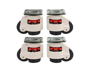 KATSU Castor Wheels Set 4Pcs, 100KG Loading Capacity, Retractable Machine Moving Levelling Swivel Plate Casters GD-40F for Heavy Machinery, Workbench, Welding Table 5505644