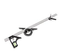 KATSU Combination Square Set 24 Inch 600mm Right Angle Multi Angle Purpose Aluminum Alloy Adjustable Protractor Ruler Spirit Level Angle Finder Measuring Tool, Inch/Metric 311591