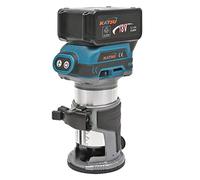 KATSU Cordless Wood Trimmer Laminator Router Joiners Tool 18V with 3 Chucks Collets 6mm, 8mm, and 10mm + Battery 4.0Ah and Charger