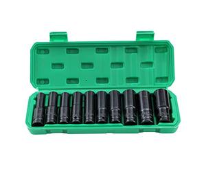 KATSU Deep Impact Socket Set 1/2 Inch Drive 10PCs, 10mm-24mm Mertic Automotive Trucks Tractors Engines Repairing DIY Mechanic Tool (Budget) 420444