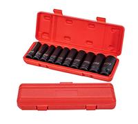 KATSU Deep Impact Socket Set 1/2 Inch Drive 10Pcs, 10mm-24mm Mertic Heavy Duty High Grade Chrome-Moly Steel, Automotive Trucks Tractors Engines Repairing Tool 420440