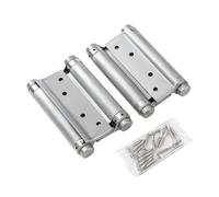KATSU Double Action Spring Hinges 5" 125mm, 1 Pair with Screws Stainless Steel Dual Swinging Door Hinges for Saloon Cafe Kitchen Internal and External Doors 54611050