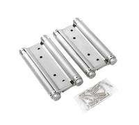 KATSU Double Action Spring Hinges 6" 150mm, 1 Pair with Screws Stainless Steel Dual Swinging Door Hinges for Saloon Cafe Kitchen Internal and External Doors 54611060