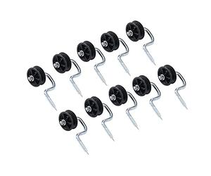 KATSU Electric Fence Corner Post Insulators 10X Pack, Multipurpose Screw-in Insulator for Wooden Corner Posts, Compatible with Polyrope, Polywire, and Polytape 667104