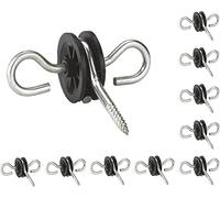 KATSU Electric Fence Gate Handle Insulators 10X Pack, Galvanised Heavy Duty Double Hook Gate Handle Insulators, Field Guardian Fencing Pasture Gates Accessories 667102