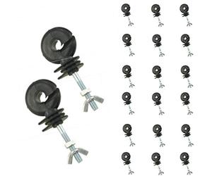 KATSU Electric Fence Ring Insulators 20X Pack, Heavy Duty Galvanised Screw-In Ring Insulators Electric Fence Accessories for Wood Posts, Compatible with Polyrope, Polywire, and Polytape 667105