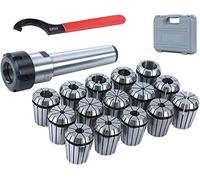KATSU ER32 MT4 Spring Collet Set 15 Pieces 3-20mm Gripping Range Precision Router Collet Chuck Extension Adapter for CNC Workholding Engraving Machine and Milling Lathe Tool 11023044