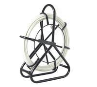 KATSU Fiberglass Duct Rodder 6x30M with Steel Stand and Brake, Fiberglass Electric Cable Installation Tool, Electrician Pipeline Cable Running Threader Fish Tape Puller 312363