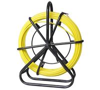 KATSU Fiberglass Duct Rodder 6x50M with Steel Stand and Brake, Fiberglass Electric Cable Installation Tool, Electrician Pipeline Cable Running Threader Fish Tape Puller 312365