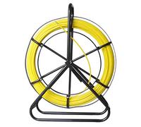 KATSU Fiberglass Duct Rodder 6x80M with Steel Stand and Brake, Fiberglass Electric Cable Installation Tool, Electrician Pipeline Cable Running Threader Fish Tape Puller 312368