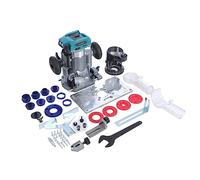 KATSU FIT-BAT 18V Brushless Cordless Wood Trimmer Laminator Router Joiners Tool with 3 Collets, Plunge Base, Aluminum Router Table Insert Plate and Router Guide Bushing Set, No Battery and Charger